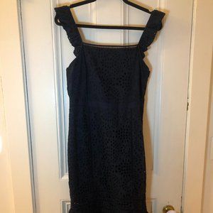 Banana Republic Size 6 Women's Eyelet Navy Dress - NWT